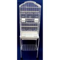 Peticare 68044814WHT Shall Top Small Bird Cage with Stand in White PE145694